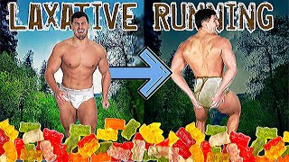 I SH*T I QUIT - Laxative Gummy Bear RUNNING Experiment | Bodybuilder VS Crazy Cardio Test