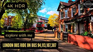 🍂🚌 London Bus Ride Adventure: Acton Green to Brimsdown on a Beautiful Autumn Day 🍁🚏