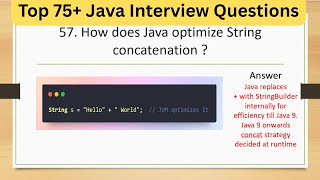 Top 75+ Tricky Java Interview Questions -How does Java optimize String concatenation #javainterview