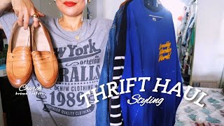 Styling thrift haul | fall pieces + brown loafers 🍁🍂