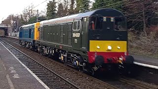 Two shots of LSL 20007 + 20205 whistling through Davenport 15/01/23