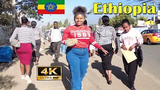 (እህል በረንዳ) Addis Ababa Walking Tour,  Coka Mazoriya to Ehel Berenda , 🇪🇹 Ethiopia  [4K]