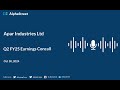 apar industries ltd q2 fy2024 25 earnings conference call