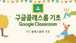 구글클래스룸의 기초 (1) 클래스룸의 구조, Google Classroom lecture 1 (easy level)