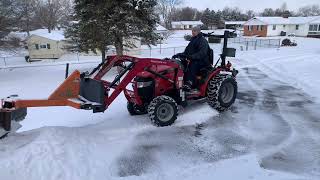 Round 2, loader mounted , 3 point drag blade Pushing snow.