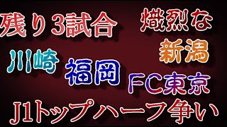 【トップハーフ争い】J1残り3試合の展望【理念強化配分金/アルビレックス新潟/川崎フロンターレ/アビスパ福岡】