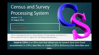 Tutorial on Excel to CSPro