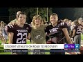 carlisle isd student athlete begins road to recovery after severe leg injury