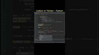 Listbox in Python - Tkinter Listbox #pythonprogramming #tutorial
