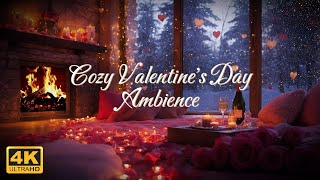 Cozy Valentine's day Ambience | Romantic Smooth Music with Crackling Fireplace ​​💖❤‍🔥💖 #love