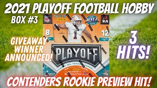 2021 Panini Playoff Football Hobby Box. Contenders Rookie Preview SSP Auto!