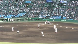 ≪選手権≫甲子園(2024)　早稲田実業　サヨナラのピンチに内野5人でダブルプレー