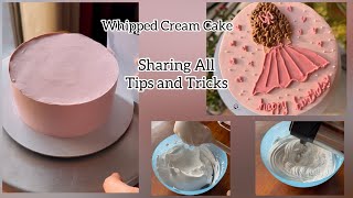 How to Cover a cake with Whipped Cream | whipped cream all tips and tricks shared #whippedcreamcake