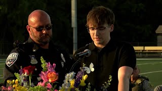 Son speaks at Muscatine vigil