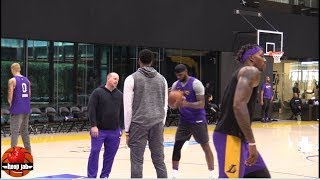 LeBron James Anthony Davis & Dwight Howard Post Lakers Practice Shooting Workout. HoopJab NBA