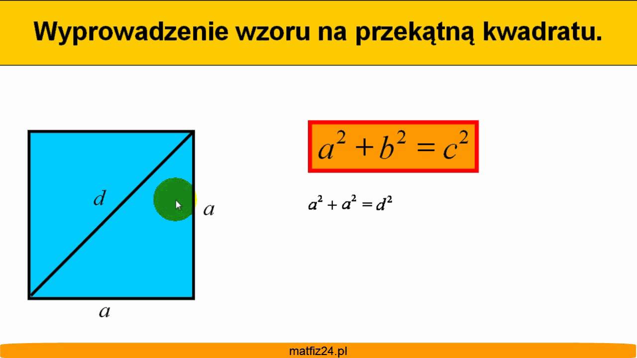 Przekątna Kwadratu - Wzór - Matfiz24.pl - YouTube