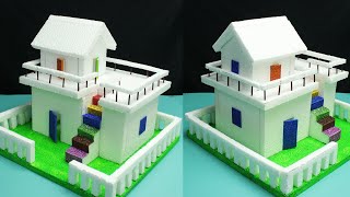 How to Make a Thermocol Building with dimensions - Thermocol House-Very Easy