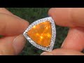 estate near flawless mexican fire opal u0026 diamond earrings solid 14k gold a131500