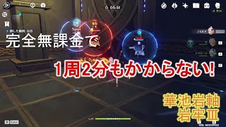 [原神] 鍾離先生\u0026ウェンティいらず！完全無課金パーティーで2分もかからずクリアできる、Lv.90の旧貴族と血染めの聖遺物秘境