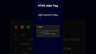 HTML abbr tag | HTML CSS #css #html #tutorials