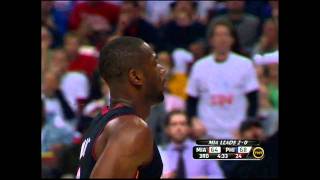 LeBron's crazy steal, stumble and dish to Wade