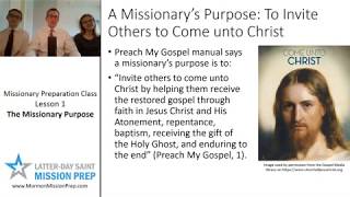 Mission Prep Class: Lesson 1: The Missionary Purpose