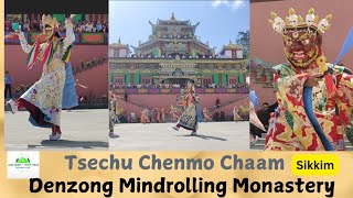 Chechu Chenmo Chaam/ mask Dance.  Denzong Mindrolling Monastery.Upper Tumlong. North Sikkim.