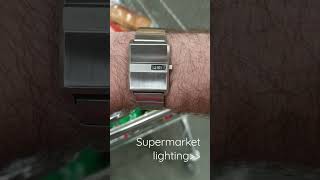 the BREDA Pulse watch under the Supermarket's industreal lighting looks really good