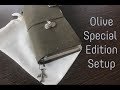 Olive Limited Edition Traveler's Notebook unboxing and setup