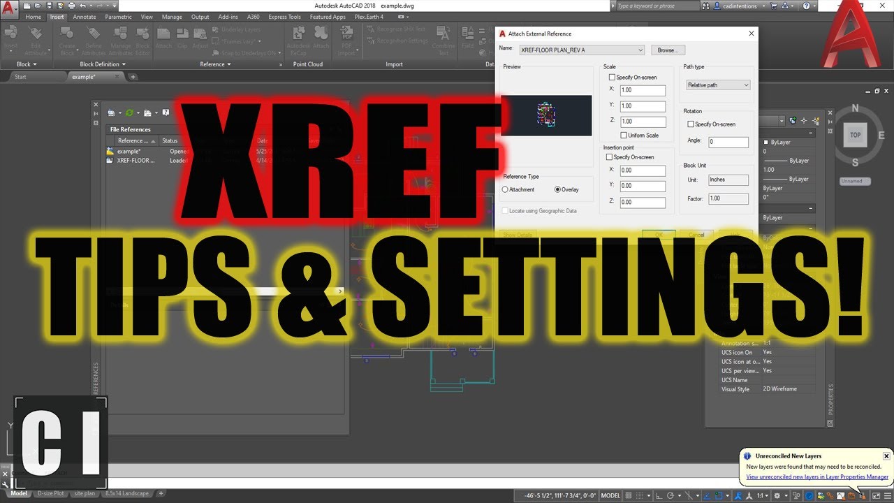 AutoCAD XREF Tips & Settings: Overlay Vs Attach + More! - External ...