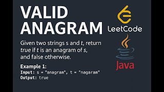 LeetCode - #242 Valid Anagram (Easy) - Java Tutorial