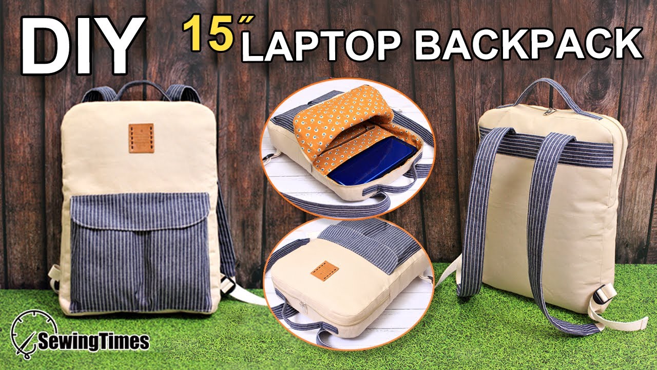 DIY 15″ LAPTOP BACKPACK | 백팩 만들기 | Slim BackPack Sewing Tutorial ...