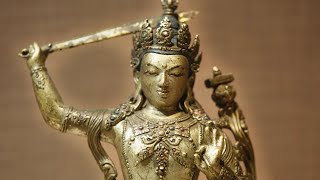 [Antique Appreciation]Gilt Bronze Statue of Manjusri Bodhisattva|Capital Museum BeiJing China|