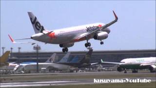 ✈67万回再生!!Go Around  ゴーアラウンド 春の暴風警報発令 大荒れの成田空港 Super Crosswind Narita Airport!!