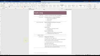 Word Module 05 College of the Midwest Project 1 Creating a Resume and Sharing Documents
