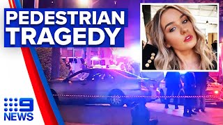 Woman killed after car ploughs into pedestrians | 9 News Australia