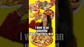 I went to an uninvited New Year Party 😳😢 #shorts #foodchallenge #viralvideo