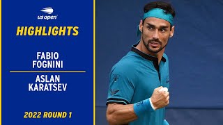 Fabio Fognini vs. Aslan Karatsev Highlights | 2022 US Open Round 1