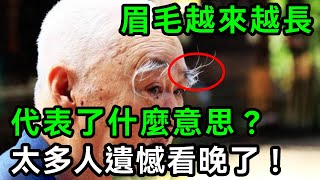 人過60歲，眉毛越來越長代表了什麼？是長壽特徵還是身體出問題，高僧說出真相，很多人遺憾看晚了【有書說】#中老年心語 #養老 #養生#幸福人生 #為人處世 #情感故事#讀書#佛#深夜讀書