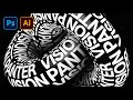 How to Make Kinetic 3D Intertwining Text Donuts in Illustrator and Photoshop