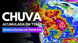 03/11/24 CHUVAS EM 7 DIAS: FRENTE FRIA E UMIDADE GERAM ALERTA NO CENTRO-OESTE, SUDESTE E SUL