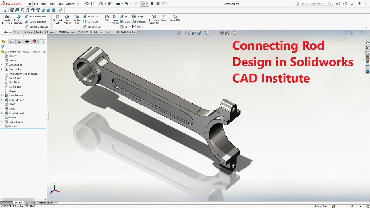 How To Make Connecting Rod In Solidworks - YouTube