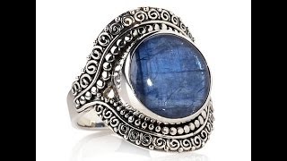 Sajen Silver Round Kyanite Sterling Silver Ring