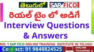 SAP FICO  REAL TIME INTERVIEW QUESTIONS \u0026 ANSWERS - SAP FICO CONSULTANT INTERVIEW