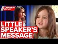 Seven-year-old girl's inspirational TED Talk | A Current Affair