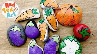 Rock Painting Vegetables - learn how to paint stones as garden markers