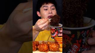 ASMR 파이어 고스트페퍼🔥소떡소떡 새우스틱 멘보샤 닭다리 치즈소스 찍먹방! Ghost Pepper Noodles With Chicken Legs Menbosha MuKBang!