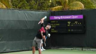 Amazing Roger Federer Serve while eyes are closed.