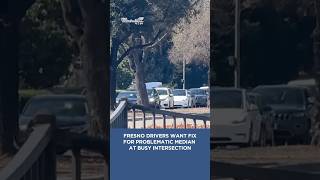 Fresno drivers want fix for problematic median at busy intersection #fresno #traffic