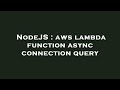 NodeJS : aws lambda function async connection query